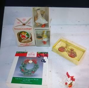 Vtg lot of 6 Christmas ornament